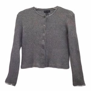 Banana Republic Grey Ribbed Cardigan